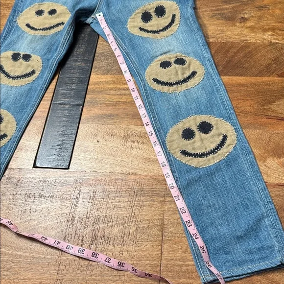 Kapital embroidered denim smiley patchwork jeans - Picture 4 of 14